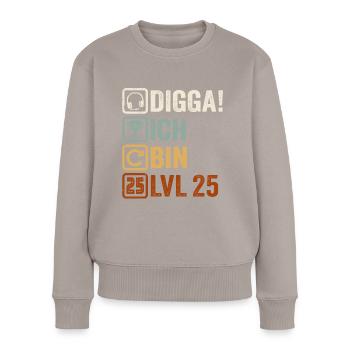25 Geburtstag Geschenk 25. Zocker Gamer Spruch - Frauen Premium Bio Pullover - Taupe - Vorne - Julia (174cm)