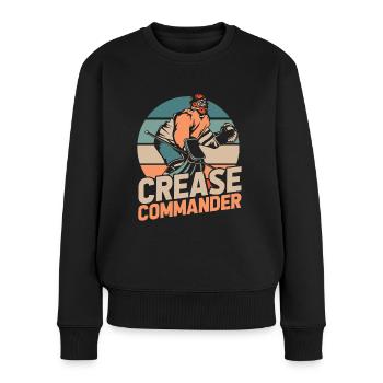 Eishockey Torwart Handschuhsparender Puck - Frauen Premium Bio Pullover - Schwarz - Vorne - Julia (174cm)