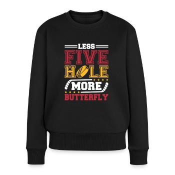 Eishockey Torwart - Frauen Premium Bio Pullover - Schwarz - Vorne - Julia (174cm)
