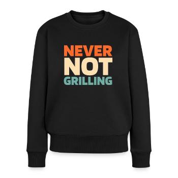 Grillades au barbecue - Pull Premium bio Femme - noir - Devant - Julia (174cm)