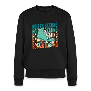 Rollschuhe Rollschuhlaufen - Frauen Premium Bio Pullover - Schwarz - Vorne - Julia (174cm)