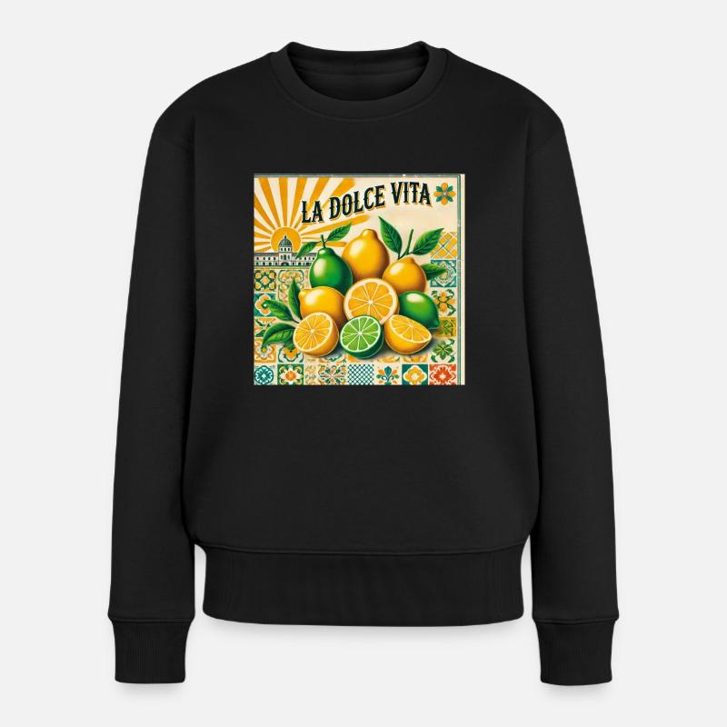 La Dolce Vita - Frauen Premium Bio Pullover - Schwarz