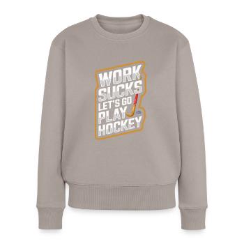 Feldhockey - Frauen Premium Bio Pullover - Taupe - Vorne - Julia (174cm)