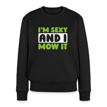 Lawn mower mowing - Women's Premium Organic Jumper - black - Front - Julia (174cm)