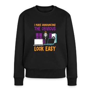 Announcer - Women's Premium Organic Jumper - black - Front - Julia (174cm)