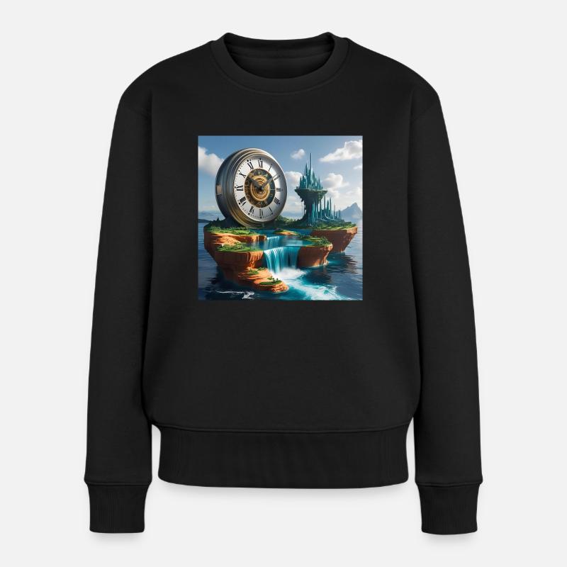 Kunst Uhr - Frauen Premium Bio Pullover - Schwarz
