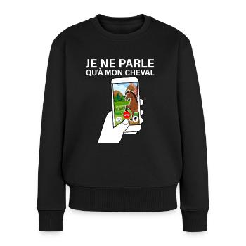 Cheval Mon Ami Idée Cadeau Equitation - Pull Premium bio Femme - noir - Devant - Julia (174cm)