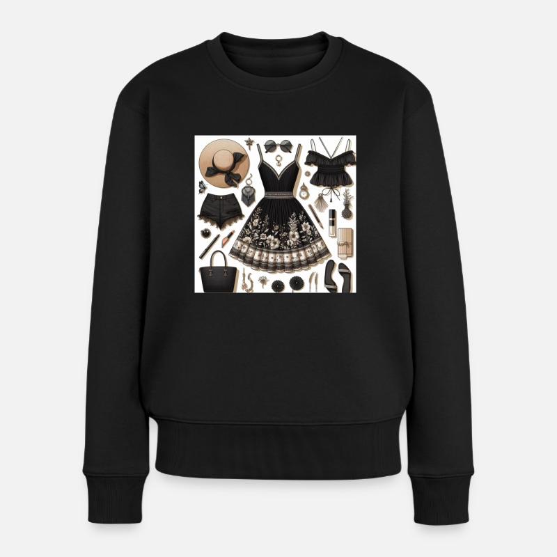 Schwarze Optik. - Frauen Premium Bio Pullover - Schwarz