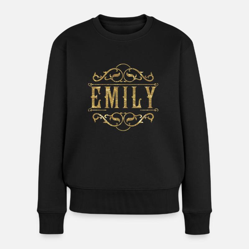 Emily gold - Frauen Premium Bio Pullover - Schwarz
