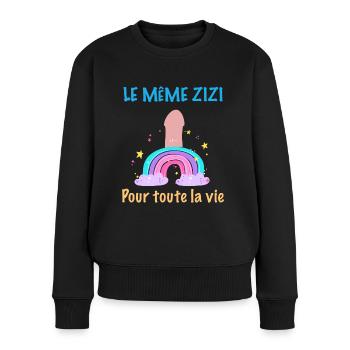 Cadeau EVJF Humoristique Le Meme Zizi Mariage - Pull Premium bio Femme - noir - Devant - Julia (174cm)