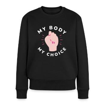 Bannit mon corps - Pull Premium bio Femme - noir - Devant - Julia (174cm)