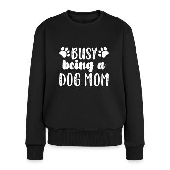 Occupé à être une maman de chien - Pull Premium bio Femme - noir - Devant - Julia (174cm)