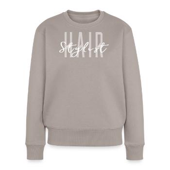 Hair Stylist Hairdresser - Professional Salon - Women's Premium Organic Jumper - taupe - Front - Julia (174cm)