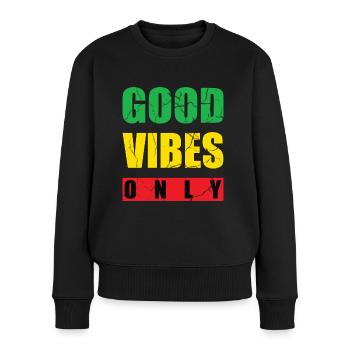 Good Vibes Only Reggae Reggae-ton de musique cadeau - Pull Premium bio Femme - noir - Devant - Julia (174cm)