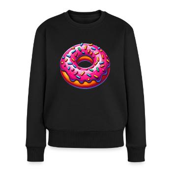 Délice de beignet vibrant - Pull Premium bio Femme - noir - Devant - Julia (174cm)