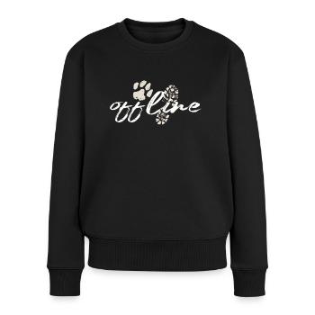 Motif de patte de chien hors ligne - Pull Premium bio Femme - noir - Devant - Julia (174cm)
