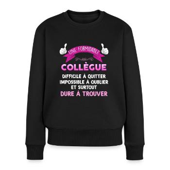 Départ meilleure collègue cadeau femme retraite - Pull Premium bio Femme - noir - Devant - Julia (174cm)