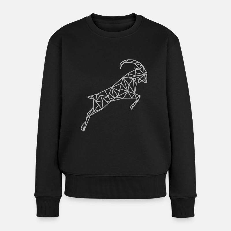 Signe géométrique du zodiaque Capricorne - Pull Premium bio Femme - noir