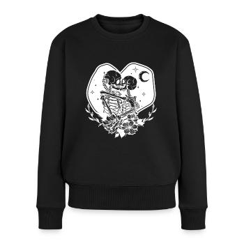 Skeletons in love heart - Women's Premium Organic Jumper - black - Front - Julia (174cm)