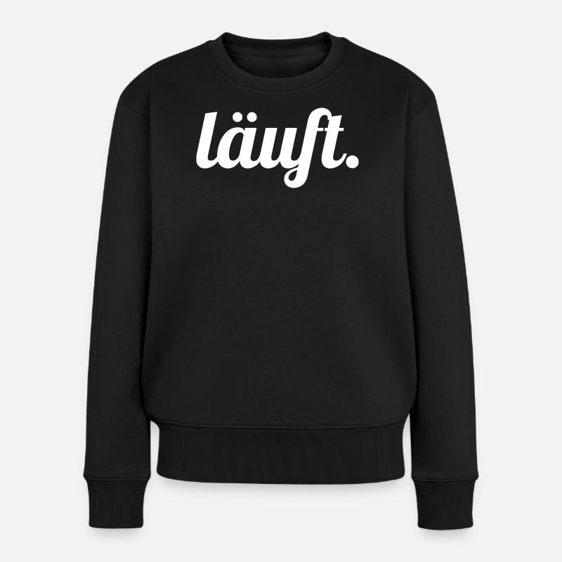 Läuft. Handlettering Script - Frauen Premium Bio Pullover - Schwarz