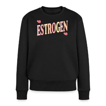 ÖSTROGEN WECHSELJAHRE - Frauen Premium Bio Pullover - Schwarz - Vorne - Julia (174cm)