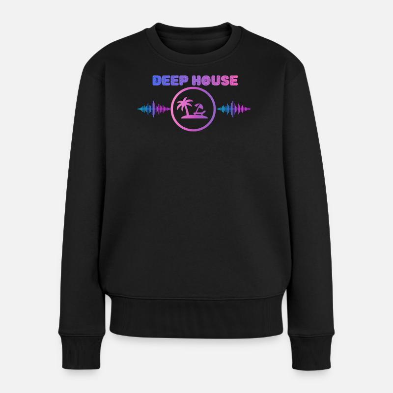Deep House Vibes - Women's Premium Organic Jumper - black