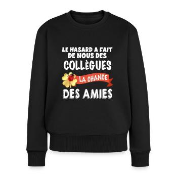 Collègue et Amie Idée Cadeau Copine - Pull Premium bio Femme - noir - Devant - Julia (174cm)