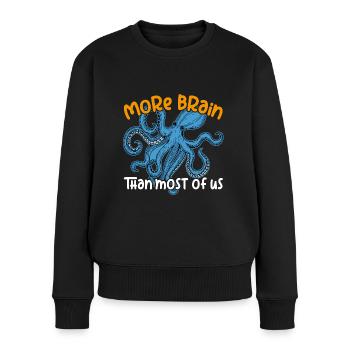 Intelligenter Oktopus - Frauen Premium Bio Pullover - Schwarz - Vorne - Julia (174cm)