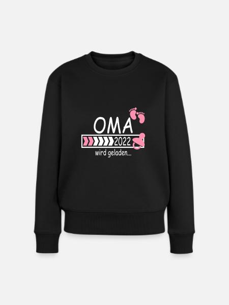 Oma 2022 Schwangerschaft verkünden wird geladen - Frauen Premium Bio Pullover - Schwarz