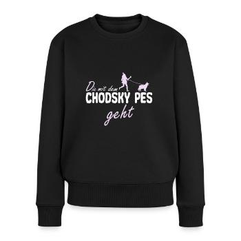 Chodsky Pes Böhmischer Schäferhund Lustiger Spruch - Frauen Premium Bio Pullover - Schwarz - Vorne - Julia (174cm)