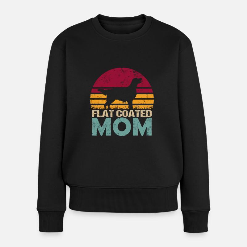 Flat Coated Retriever Mama - Frauen Premium Bio Pullover - Schwarz