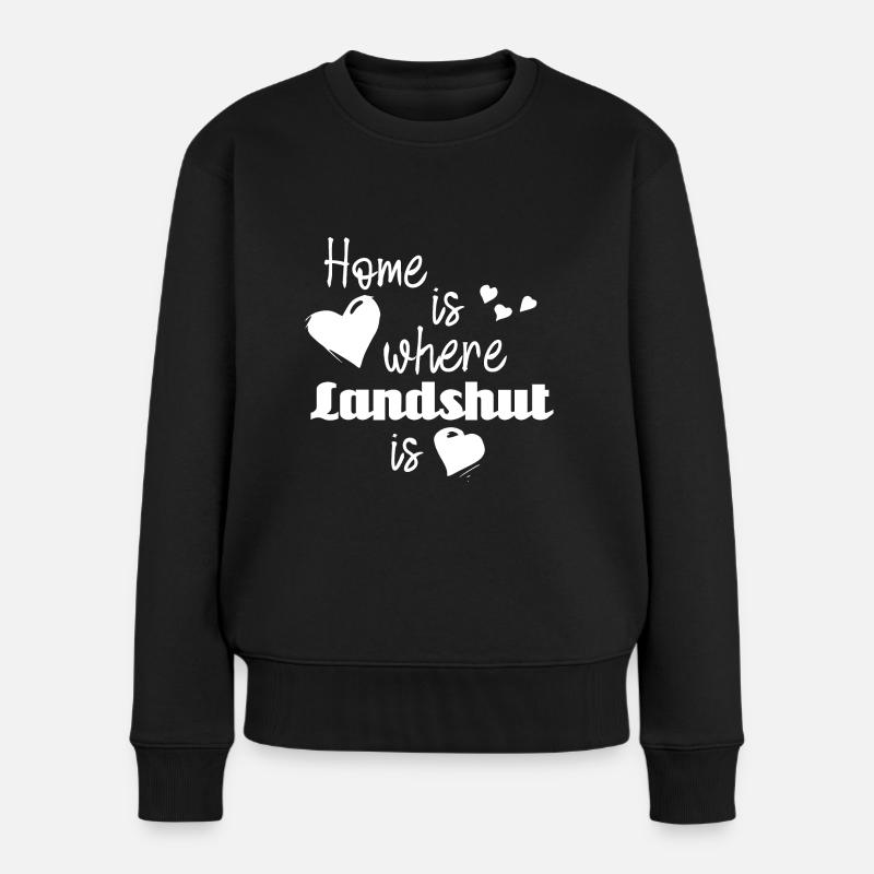 Zuhause in Landshut - Home is where Landshut is - Frauen Premium Bio Pullover - Schwarz