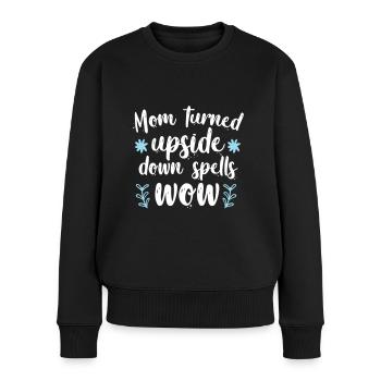 Maman à l’envers sort wow - Pull Premium bio Femme - noir - Devant - Julia (174cm)