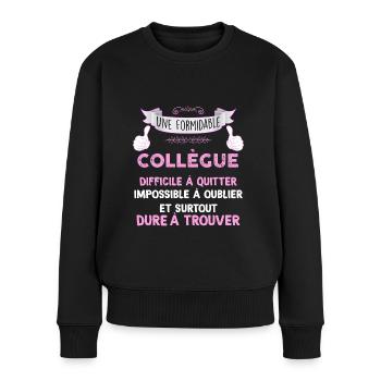 Collègue formidable femme - Pull Premium bio Femme - noir - Devant - Julia (174cm)