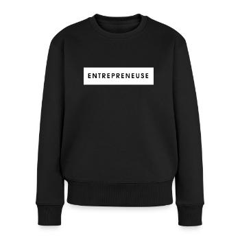 Unternehmer - Frauen Premium Bio Pullover - Schwarz - Vorne - Julia (174cm)