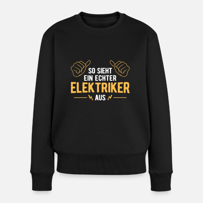 Elektriker Strom Elektrik - Frauen Premium Bio Pullover - Schwarz