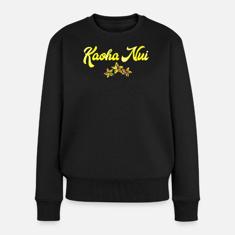 KAOHA NUI (Jaune) - Pull Premium bio Femme - noir
