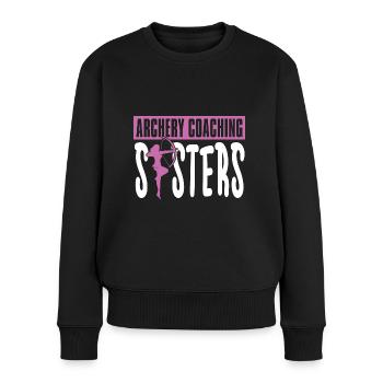 Bogenschütze Bogensport Pfeil Bogen Bogenschießen - Frauen Premium Bio Pullover - Schwarz - Vorne - Julia (174cm)