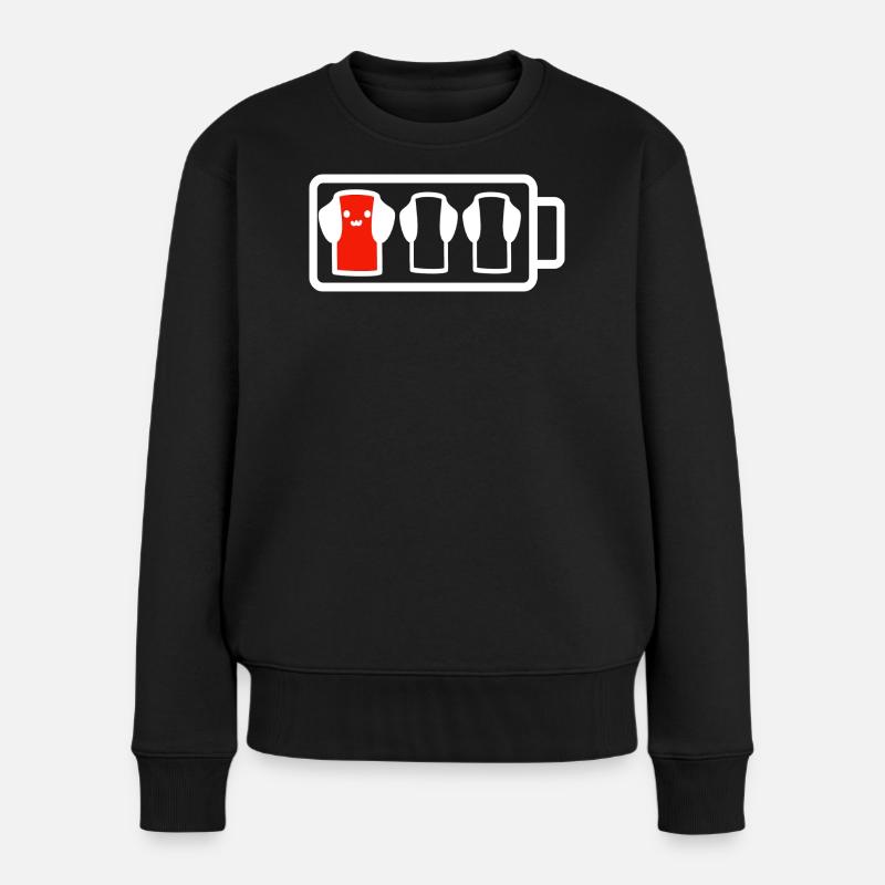Schwacher Batteriehund - Frauen Premium Bio Pullover - Schwarz