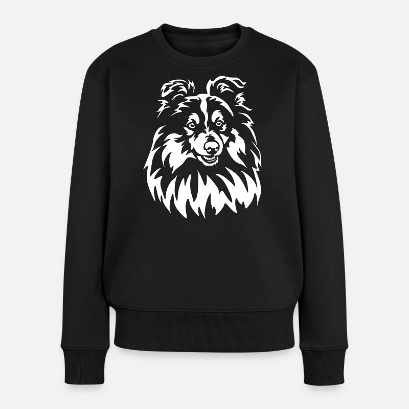 Sheltie Head « Black Edition » - Pull Premium bio Femme - noir
