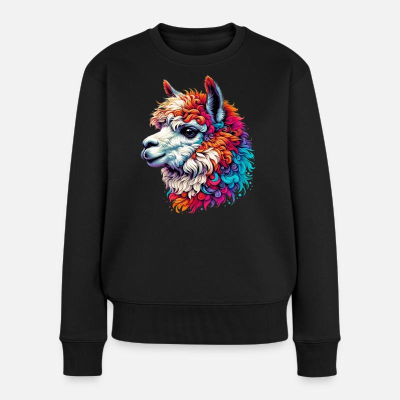 Alpaka - Frauen Premium Bio Pullover - Schwarz