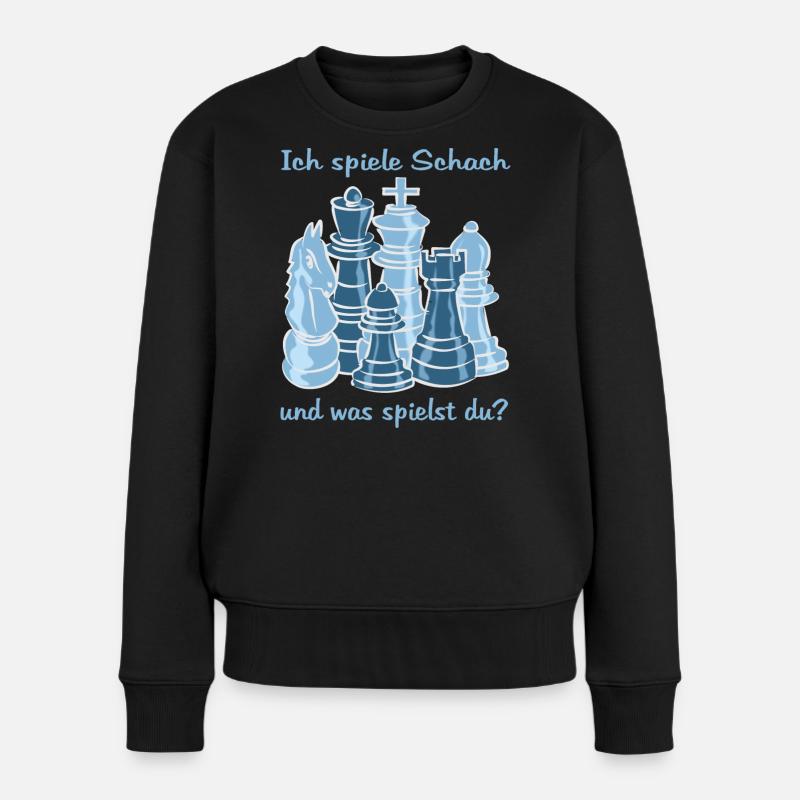 Schach figuren - Frauen Premium Bio Pullover - Schwarz