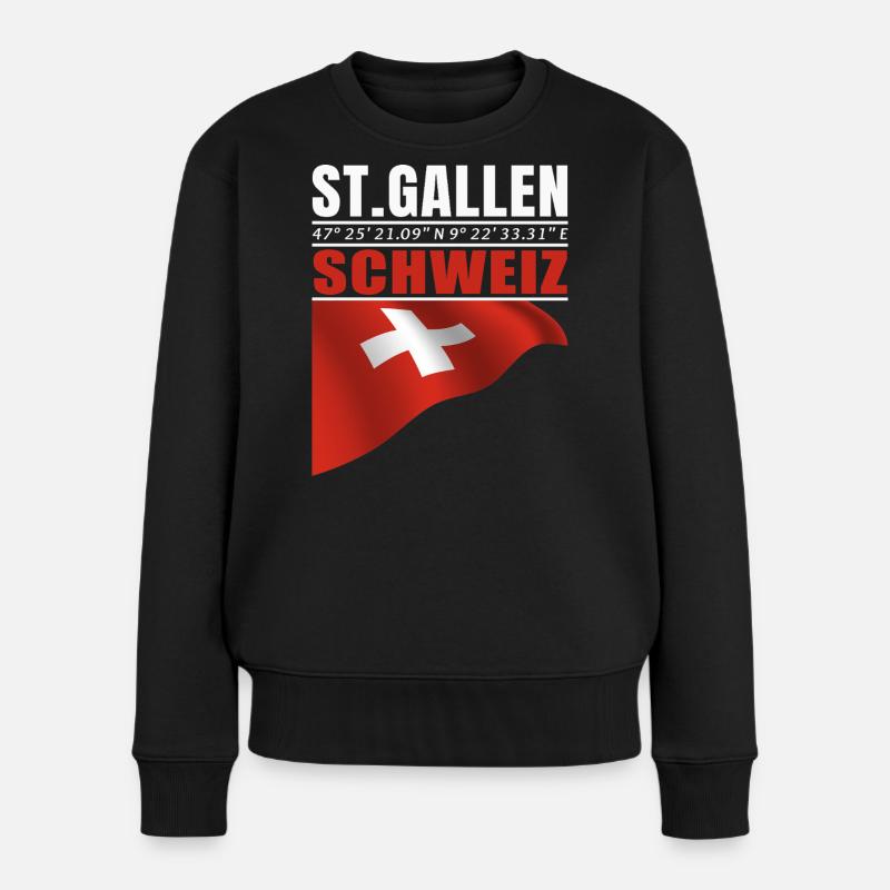 St. Gallen - Frauen Premium Bio Pullover - Schwarz