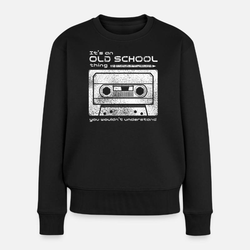 Old School Tape Trick - Frauen Premium Bio Pullover - Schwarz