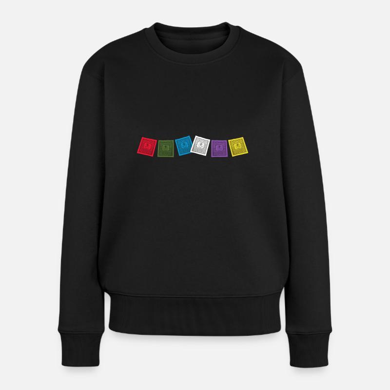 Sherpa Fahnen - Frauen Premium Bio Pullover - Schwarz