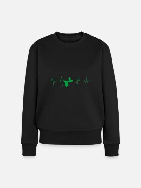 Guadeloupe-Herzfrequenz - Frauen Premium Bio Pullover - Schwarz