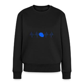 Herzschlag-Treffen im Indischen Ozean - Frauen Premium Bio Pullover - Schwarz - Vorne - Julia (174cm)