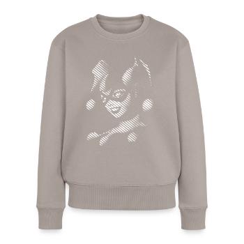 Harley Quinn black & white Frauen T-Shirt - Frauen Premium Bio Pullover - Taupe - Vorne - Julia (174cm)