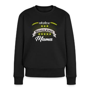 Schule Kindergarten Einschulung Schulkind Mama - Frauen Premium Bio Pullover - Schwarz - Vorne - Julia (174cm)
