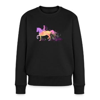 Dressage Dressage cheval dressage chevaux - Pull Premium bio Femme - noir - Devant - Julia (174cm)